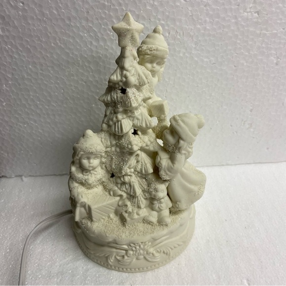 Kirkland Christmas Night Light Cherub Children Ceramic With Box Vintage